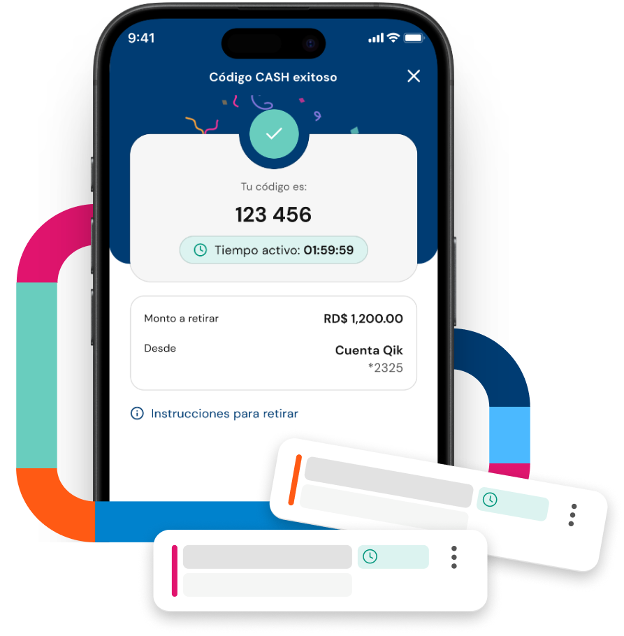 Retira o envía dinero fácil y rápido desde tu Cuenta Qik.